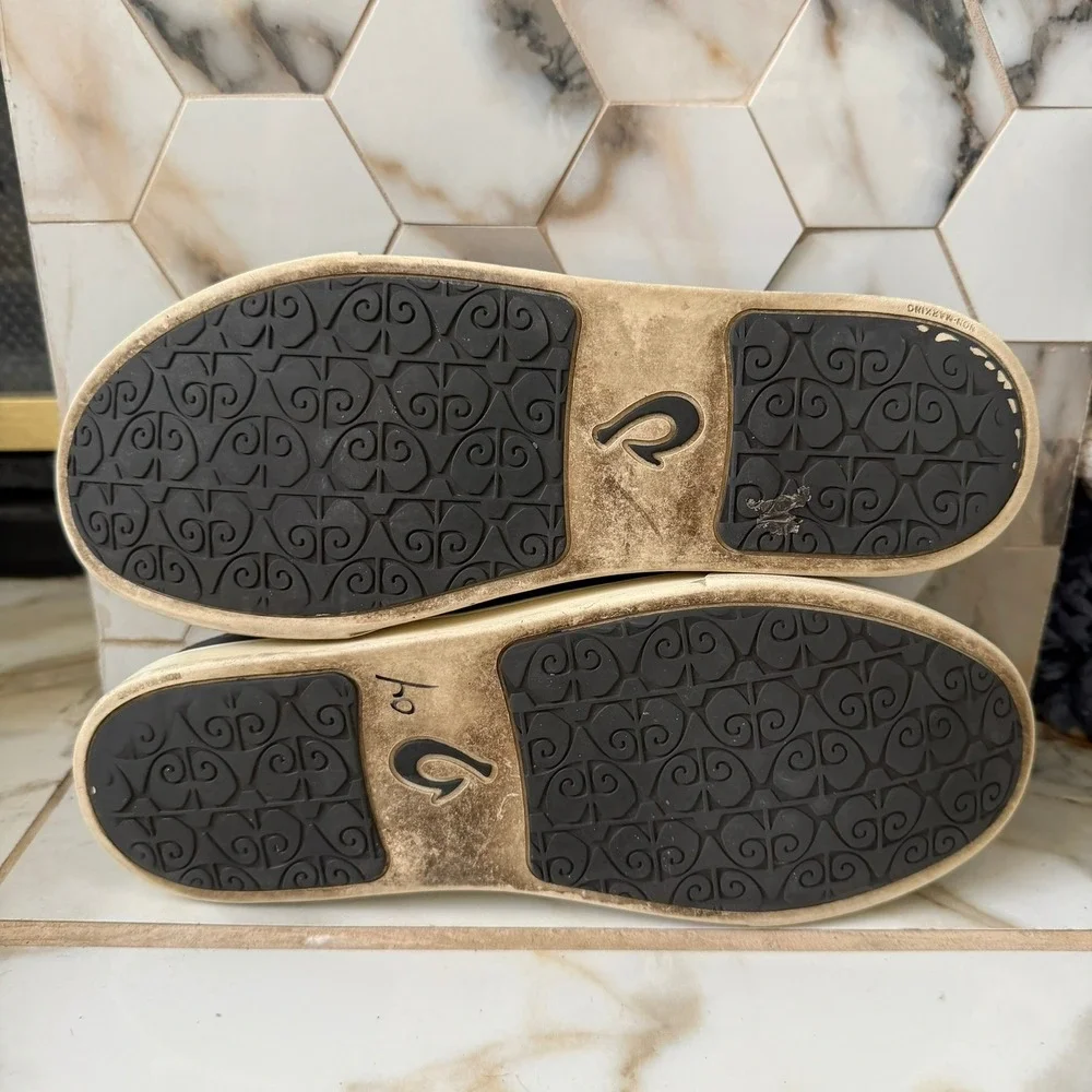 OluKai Gray Mesh Slip-On Loafers